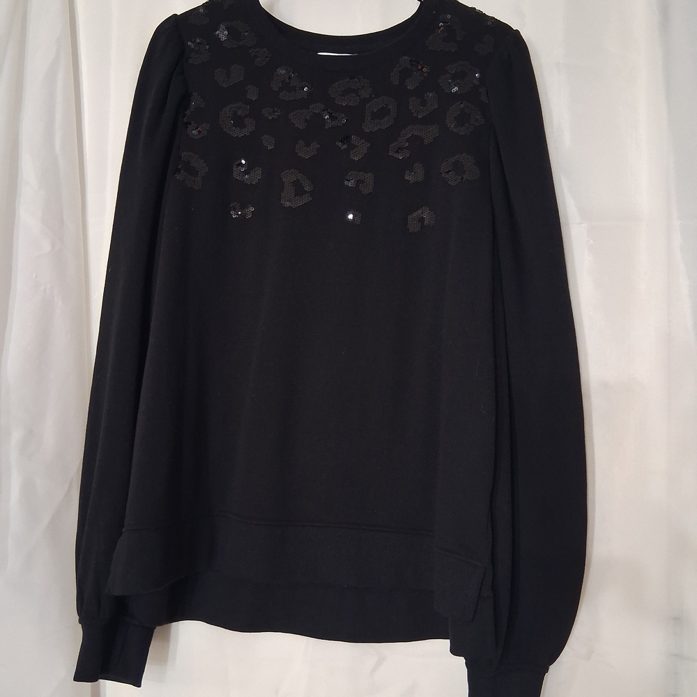 Elegant Black Sequin Embellished Women's Top